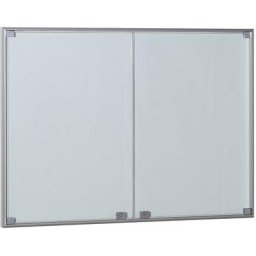 eurokraft pro Vitrine d'affichage avec cadre en aluminium, à portes battantes, capacité 18 feuilles de format A4, h x l x p 970 x 1330 x 50 mm, cadre à angles droits