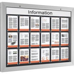 Vitrine d'affichage, ouverture porte 180° vers le bas, pour format A0