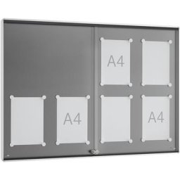 Vitrine d'affichage à portes coulissantes, profondeur extérieure 30 mm, B1, 1 x format A0, cadre à angles arrondis