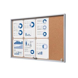 eurokraft pro Vitrine d'affichage à portes coulissantes, l x h x p ext. 906 x 640 x 50 mm, fond en liège