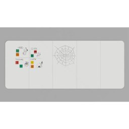 Chameleon Tableau blanc design XXL VisuWall, h x l 1980 x 4900 mm, blanc