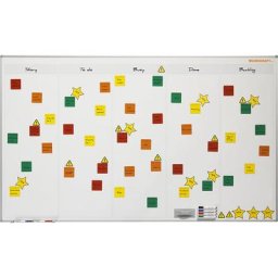 eurokraft basic Tableau Scrum et Kanban, à 5 rangées, l x h 2000 x 1200 mm