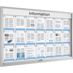 Vitrine à portes coulissantes, pour 21 x format A4, blanc pur