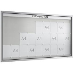 Vitrine d'affichage à porte battante, pour l'extérieur, cadre rectangulaire, 27 x format A4