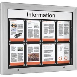 Vitrine d'affichage, ouverture porte 90° vers le haut, pour format A1, paroi arrière anthracite