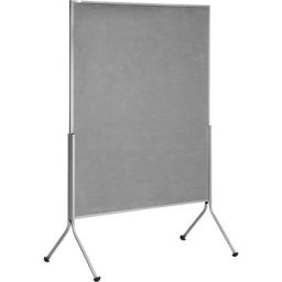 Tableau de conférence mobile, h x l x p 1950 x 1200 x 680 mm, habillage tissu gris