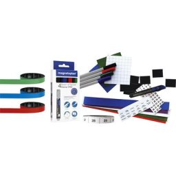 magnetoplan Kit d'accessoires 1, pour planning annuel MANAGER, plots magnétiques, marqueurs, bande magnétique, profilés en U avec étiquettes, cutter