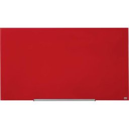 nobo Tableau blanc en verre WIDESCREEN, 57'' - l x h 1264 x 711 mm, rouge