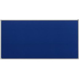 eurokraft pro Tableau d'épinglage à cadre en aluminium, habillage tissu bleu, l x h 2400 x 1200 mm