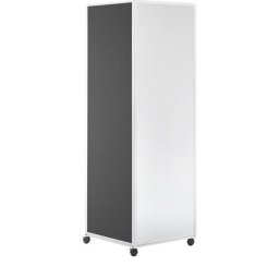 eurokraft basic Colonne info mobile, avec 4 roulettes pivotantes doubles avec freins, tissu gris, tableau blanc