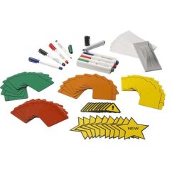eurokraft basic Kit d'accessoires Scrum, pour tableaux 2000 x 1200 mm, films magnétiques, marqueurs, étiquettes, supports, effaceurs