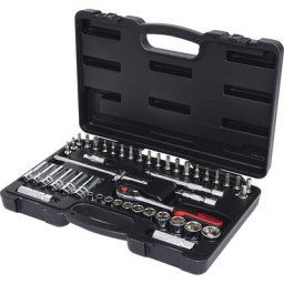 KS Tools Jeu de clés à douilles 3/8'' CHROMEplus, 46 pièces, 6 pans, tailles en pouces, FlankTraction