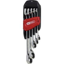 KS Tools Jeu de clés mixtes à crans coudées GEARplus® RINGSTOP, FlankTraction, 5 éléments