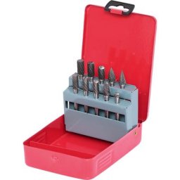 KS Tools Jeu de goupilles de fraisage HM, 10 pièces, dans un boîtier en tôle d'acier, argent