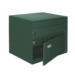 Boîte aux lettres, l x h x p 390 x 315 x 310 mm, tôle d'acier peinte époxy, vert mousse