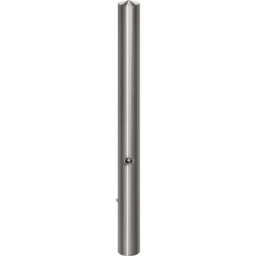 Potelet en inox, à tête pointue, à sceller dans du béton avec douille de sol, Ø 102 mm, serrure triangulaire