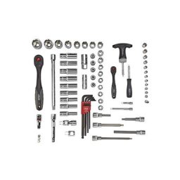 VIGOR Assortiment d'outils COMBINE, kit combiné de clés et tournevis, 72 pièces seules (sans support), outils seuls