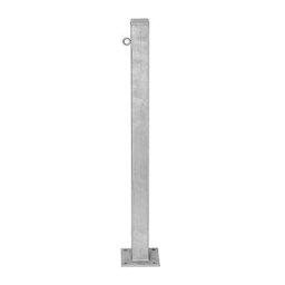Potelet de délimitation en acier, à cheviller, 70 x 70 mm, galvanisé à chaud, 1 œillet pour chaîne