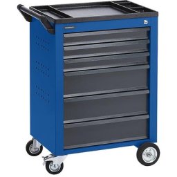 eurokraft pro Servante d'atelier, 6 tiroirs à blocage individuel, h x l x p 930 x 630 x 410 mm, bleu