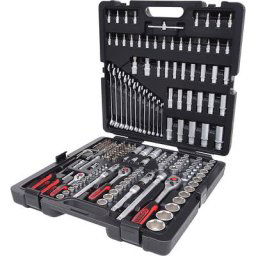 KS Tools Jeu de clés à douilles 1/4'' + 3/8'' + 1/2'', 216 éléments, chromé mat satiné