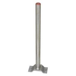 Potelet de délimitation en acier, à cheviller au sol, Ø 60 mm, galvanisé à chaud, 2 œillets pour chaîne