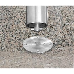 Potelet en inox, avec embout, douille de sol à visser, Ø 76 mm