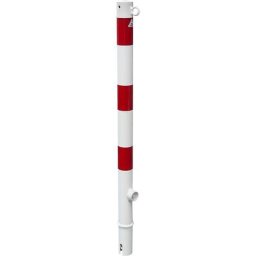 Potelet de délimitation, Ø 60 mm, blanc / rouge, amovible, avec 1 œillet