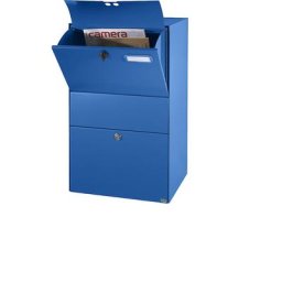 Boîte aux lettres XXL, l x h x p 390 x 650 x 315 mm, bleu sécurité RAL 5005