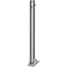 Potelet en inox, avec embout, platine à cheviller au sol, Ø 76 mm, triangulaire