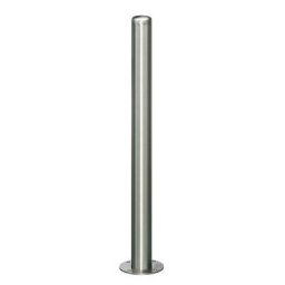 Potelet en inox, avec embout, platine à cheviller au sol, Ø 60 mm