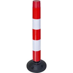 Potelet de signalisation, hauteur 1000 mm, rouge / blanc réfléchissant, à partir de 30 pièces