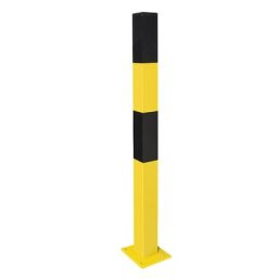 Potelet de délimitation, à cheviller, 70 x 70 mm, peint noir-jaune, 1 œillet