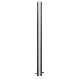 Potelet en inox, avec embout, à sceller dans du béton avec dispositif d'ancrage au sol, Ø 102 mm
