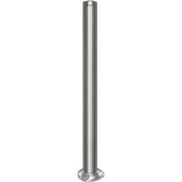 Potelet en inox, avec embout, platine à cheviller au sol, Ø 76 mm, redressement automatique