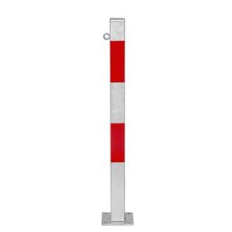 Potelet de délimitation, à cheviller, 70 x 70 mm, galvanisé à chaud / réfléchissant rouge, 1 œillet
