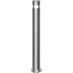 Potelet en inox, Ø 102 mm, tête avec lampe solaire, à cheviller, redressement automatique