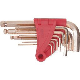 KS Tools Jeu de clés coudées BRONZEplus, six pans creux à tête sphérique, 8 éléments