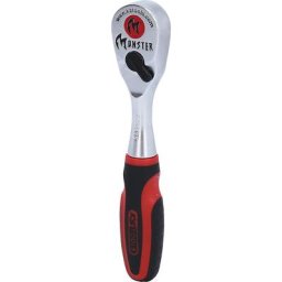 KS Tools Cliquet réversible à embouts 1/4'' MONSTER, 125 mm, rouge/noir