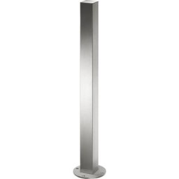 Potelet en inox, à tête plate, platine à cheviller au sol, 70 x 70 mm