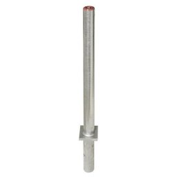Potelet de délimitation en acier, à sceller dans du béton, Ø 76 mm, galvanisé à chaud, 2 œillets pour chaîne