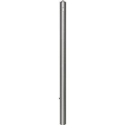 Potelet en inox, à tête pointue, à sceller dans du béton avec douille de sol, Ø 60 mm, serrure triangulaire