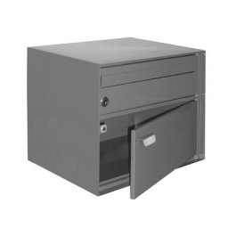 Boîte aux lettres, l x h x p 390 x 315 x 310 mm, tôle d'acier peinte époxy, gris