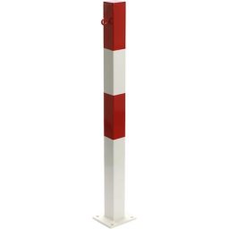 Potelet de délimitation, à cheviller, 70 x 70 mm, plastifié rouge-blanc, 1 œillet