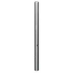Potelet en inox, avec embout, douille de sol à sceller dans du béton, Ø 102 mm, triangulaire
