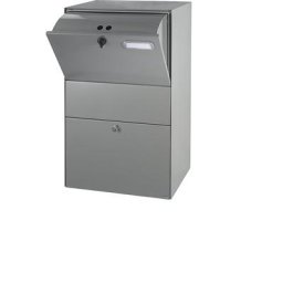 Boîte aux lettres XXL, l x h x p 390 x 650 x 315 mm, aluminium gris RAL 9007