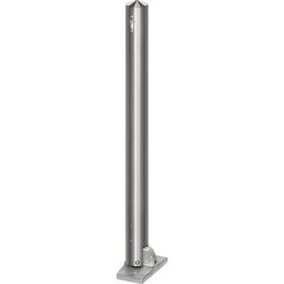 Potelet en inox, à tête pointue, à cheviller au sol, Ø 76 mm, rabattable, cylindre profilé