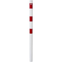 Potelet de délimitation, Ø 60 mm, blanc / rouge, à sceller dans du béton, sans œillet