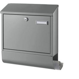 Boîte aux lettres, avec compartiment pour journaux, aluminium gris RAL 9007