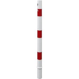 Potelet de délimitation, Ø 60 mm, blanc / rouge, amovible, avec cylindre profilé, sans œillet
