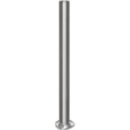 Potelet en inox, à tête plate, platine à cheviller au sol, Ø 76 mm, redressement automatique